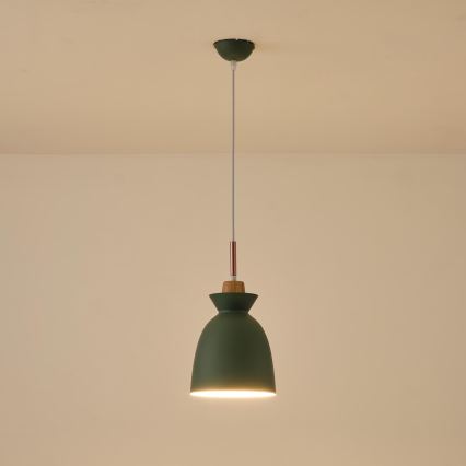 Lámpara colgante 1xE27/15W/230V verde diá. 19,5 cm