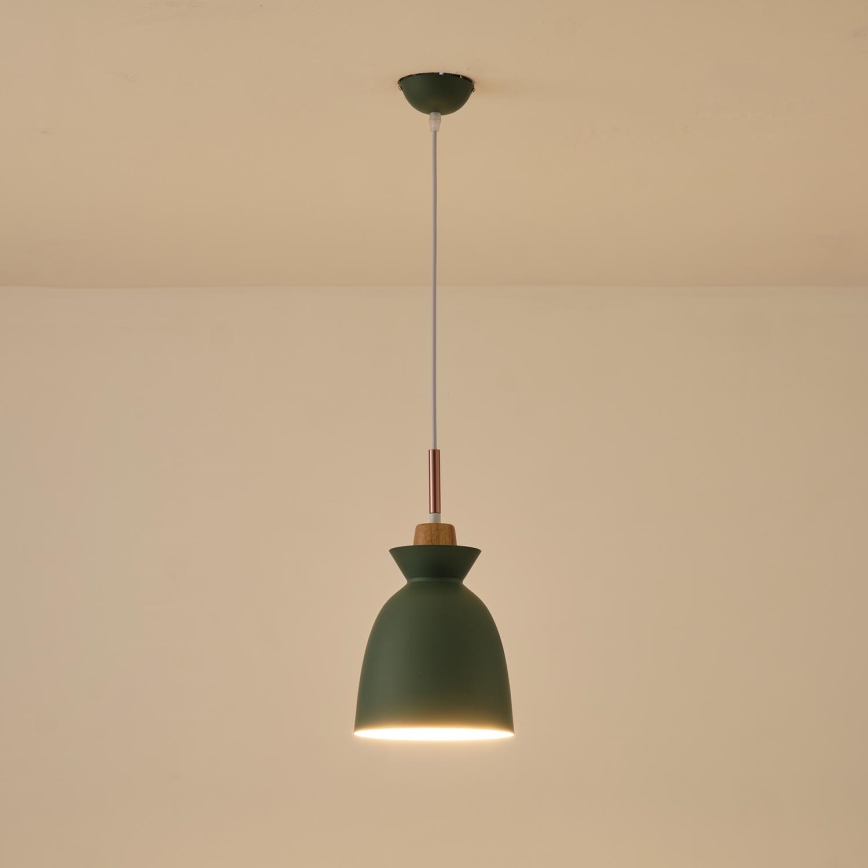 Lámpara colgante 1xE27/15W/230V verde diá. 19,5 cm