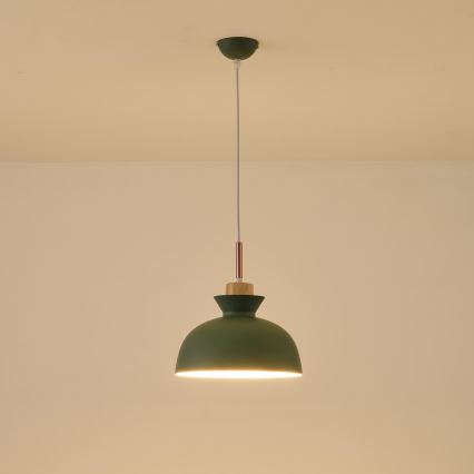 Lámpara colgante 1xE27/15W/230V verde diá. 28 cm