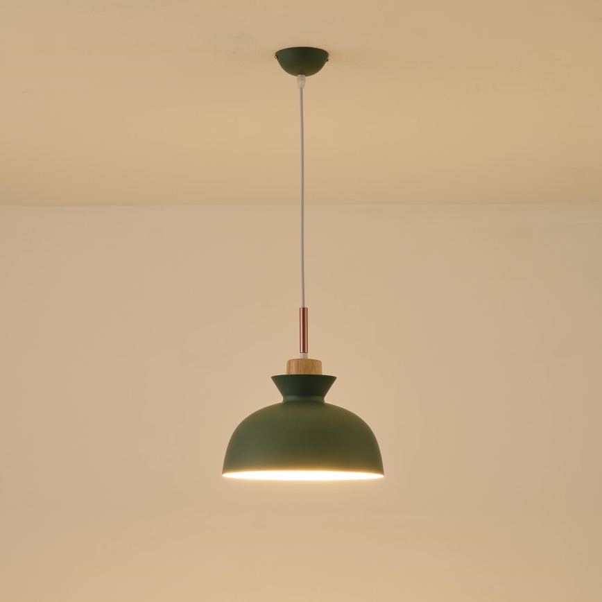 Lámpara colgante 1xE27/15W/230V verde diá. 28 cm