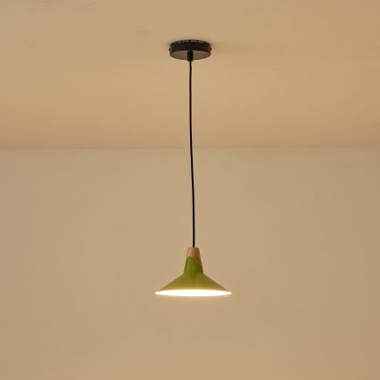 Lámpara colgante 1xE27/15W/230V verde