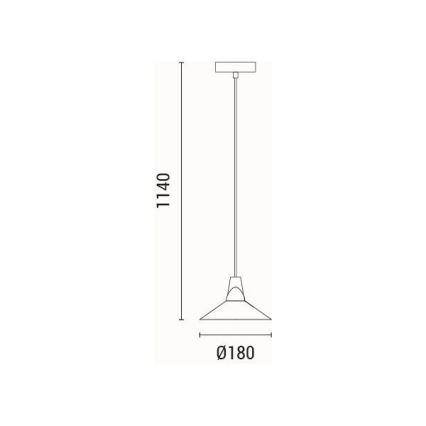 Lámpara colgante 1xE27/15W/230V verde