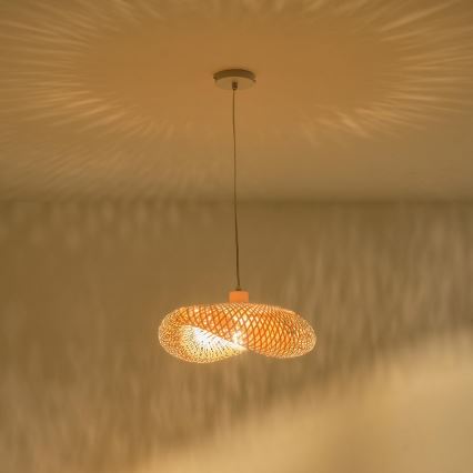 Lámpara colgante 1xE27/40W/230V bambú