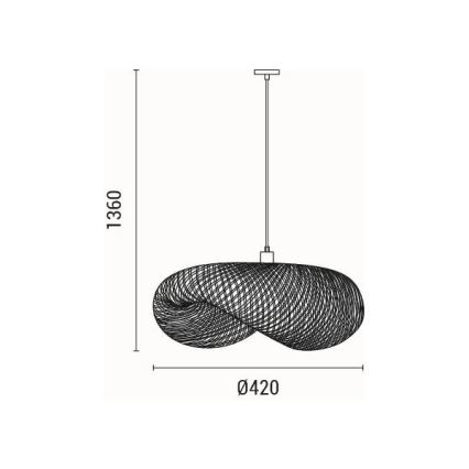 Lámpara colgante 1xE27/40W/230V bambú