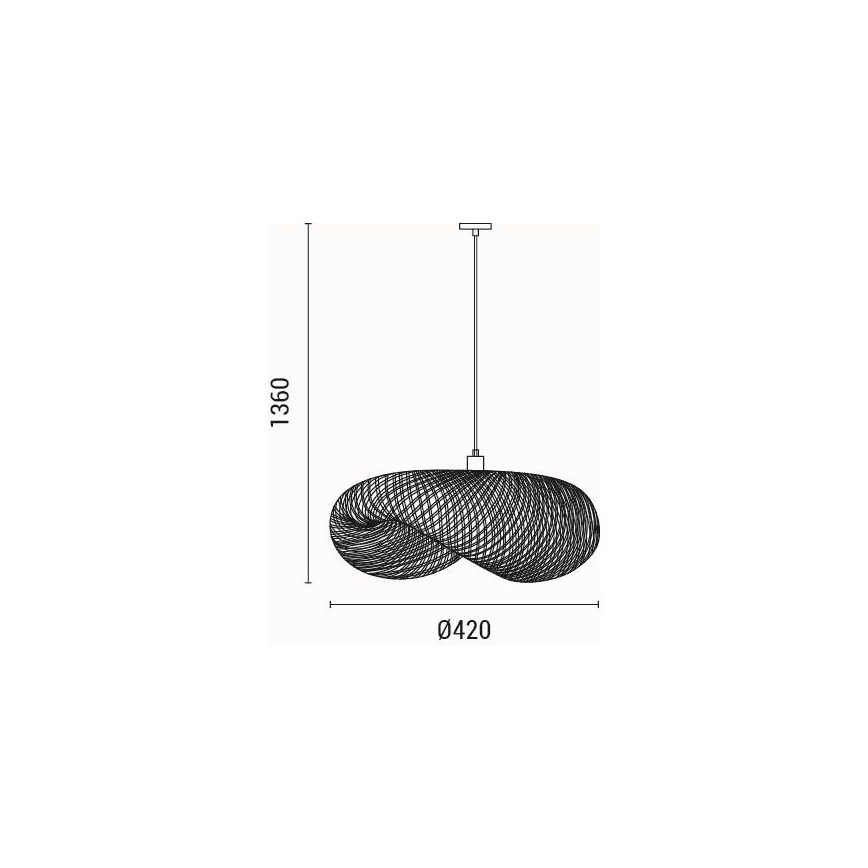Lámpara colgante 1xE27/40W/230V bambú