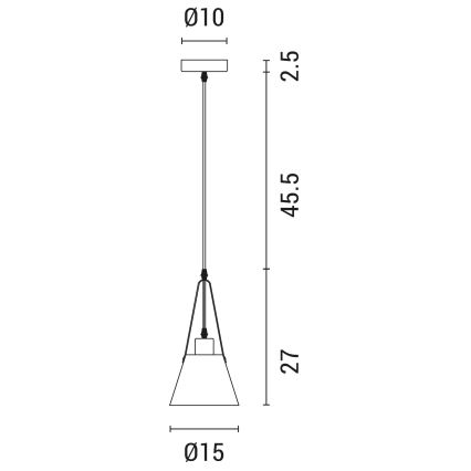 Lámpara colgante 1xE27/40W/230V blanco