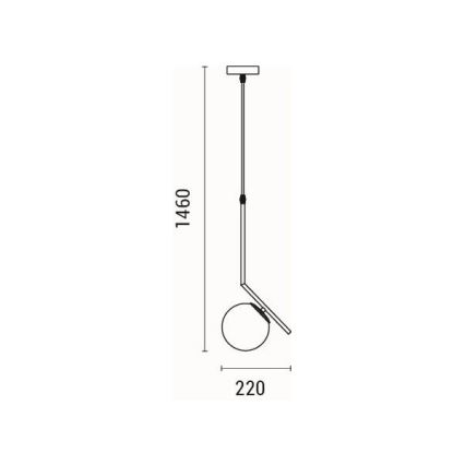 Lámpara colgante 1xE27/40W/230V latón