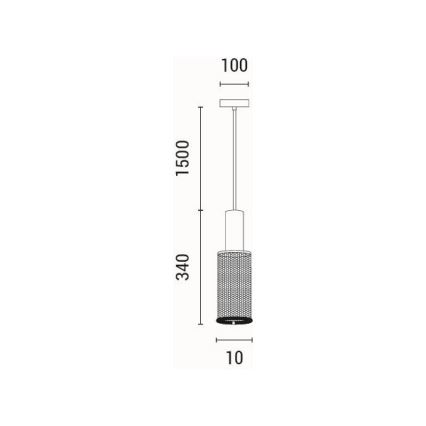 Lámpara colgante 1xE27/40W/230V negro