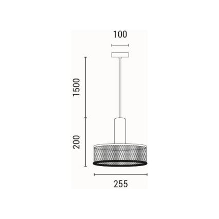 Lámpara colgante 1xE27/40W/230V negro