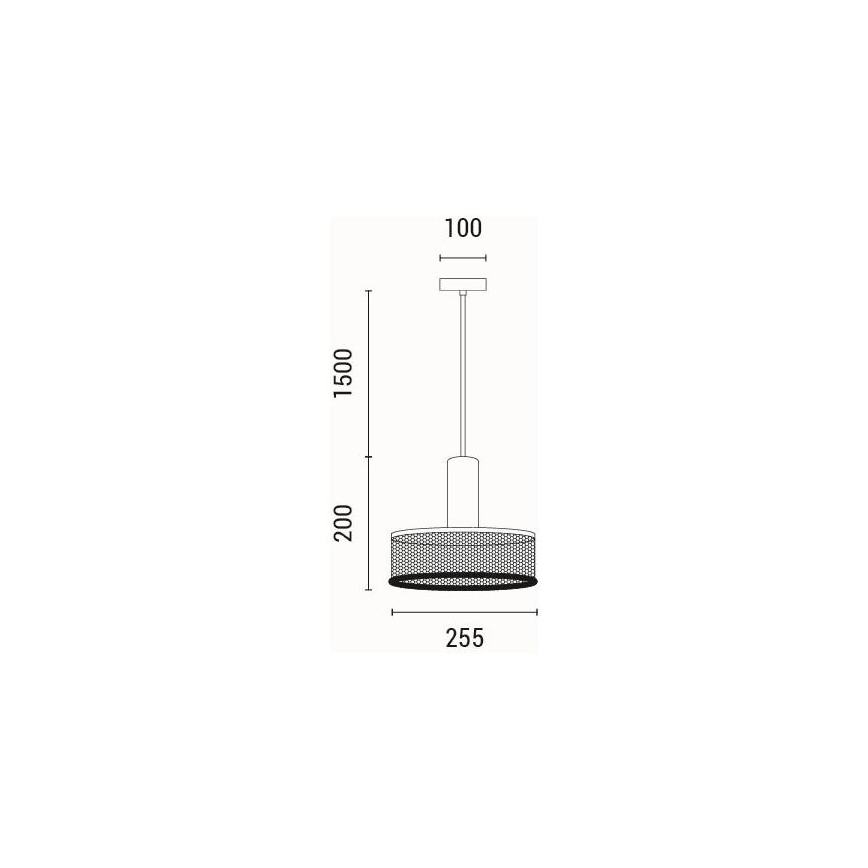 Lámpara colgante 1xE27/40W/230V negro