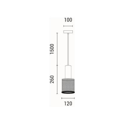 Lámpara colgante 1xE27/40W/230V negro