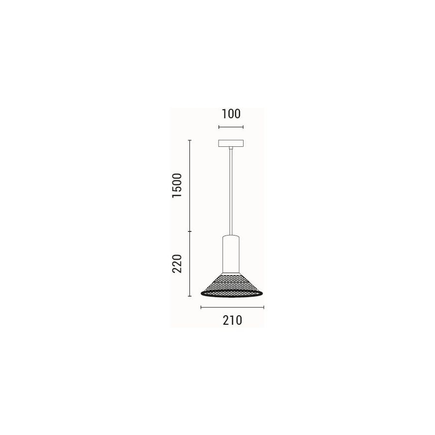 Lámpara colgante 1xE27/40W/230V negro
