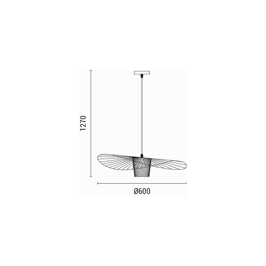 Lámpara colgante 1xE27/40W/230V negro