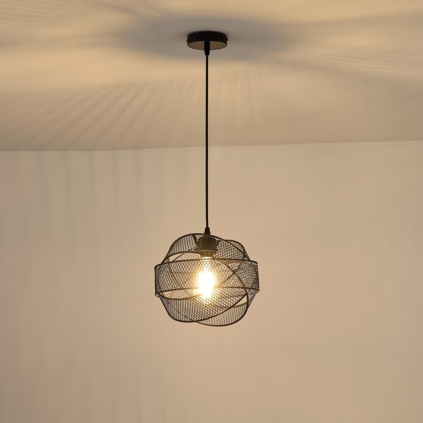 Lámpara colgante 1xE27/40W/230V negro