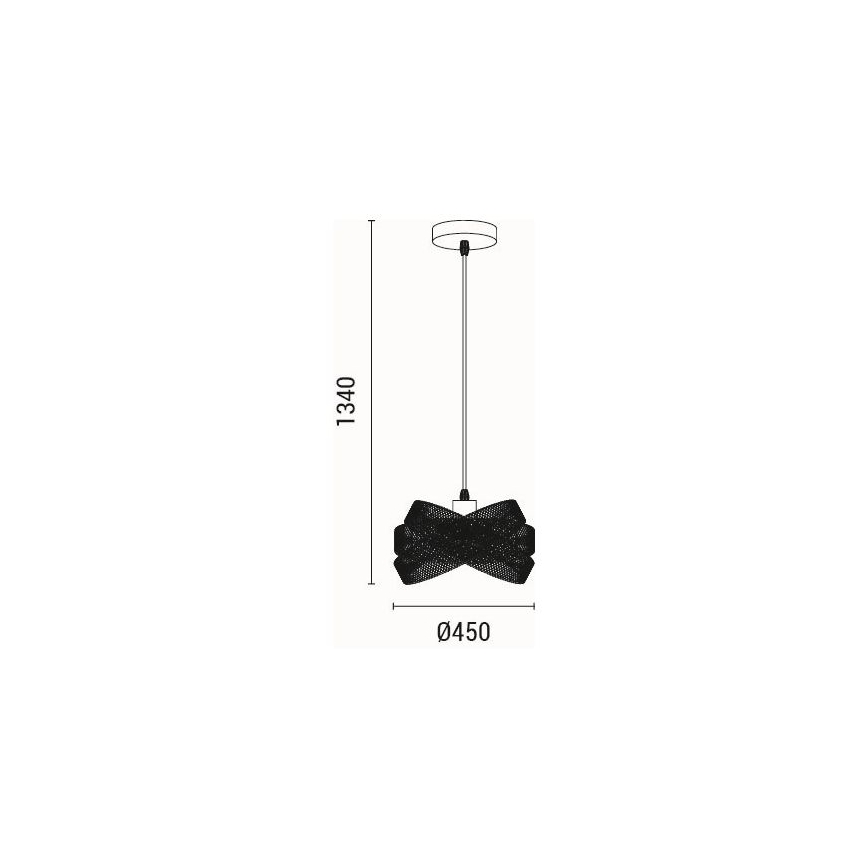 Lámpara colgante 1xE27/40W/230V negro