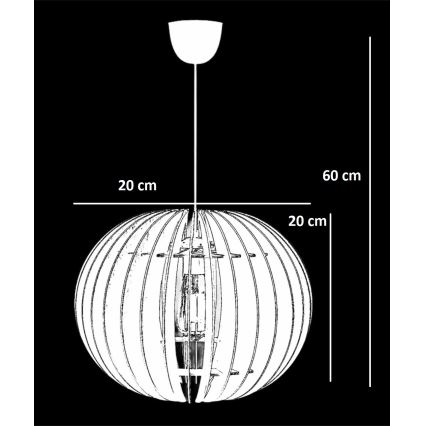 Lámpara colgante 1xE27/60W/230V black diá. 20 cm