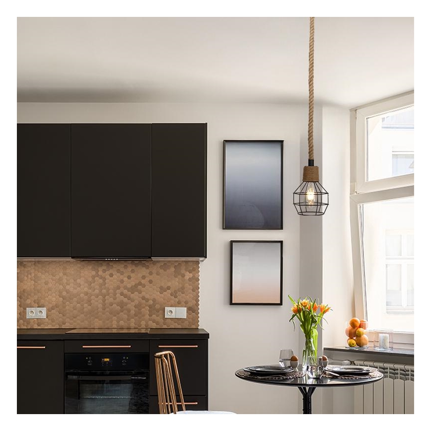 Lámpara colgante 1xE27/60W/230V diá. 15 cm