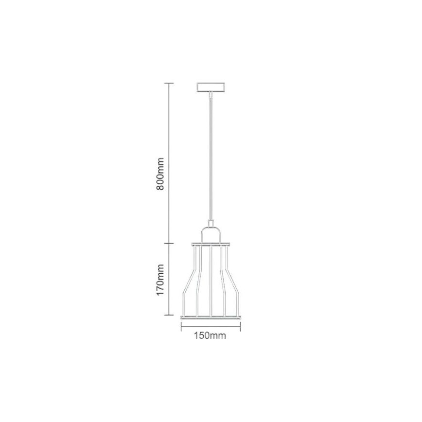 Lámpara colgante 1xE27/60W/230V diá. 15 cm negro