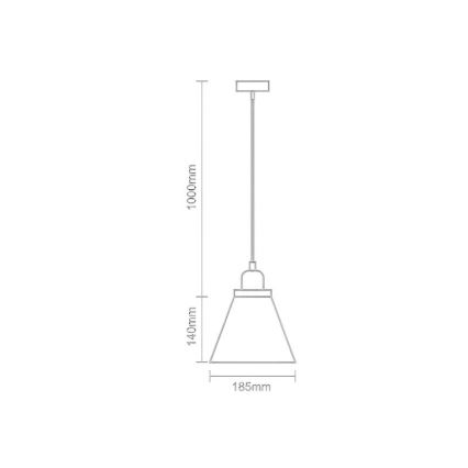 Lámpara colgante 1xE27/60W/230V diá. 18,5 cm
