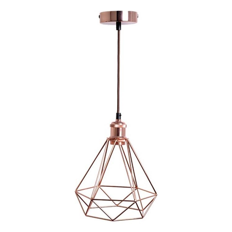 Lámpara colgante 1xE27/60W/230V diá. 22 cm cobre
