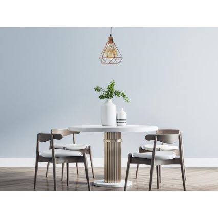 Lámpara colgante 1xE27/60W/230V diá. 22 cm cobre