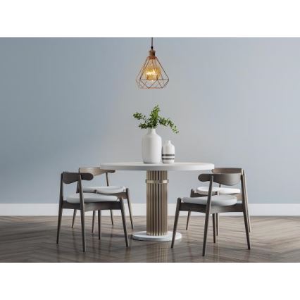 Lámpara colgante 1xE27/60W/230V diá. 22 cm cobre