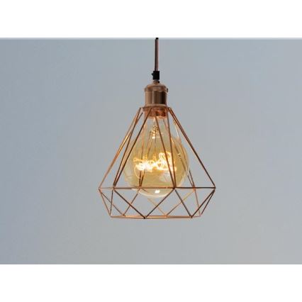 Lámpara colgante 1xE27/60W/230V diá. 22 cm cobre
