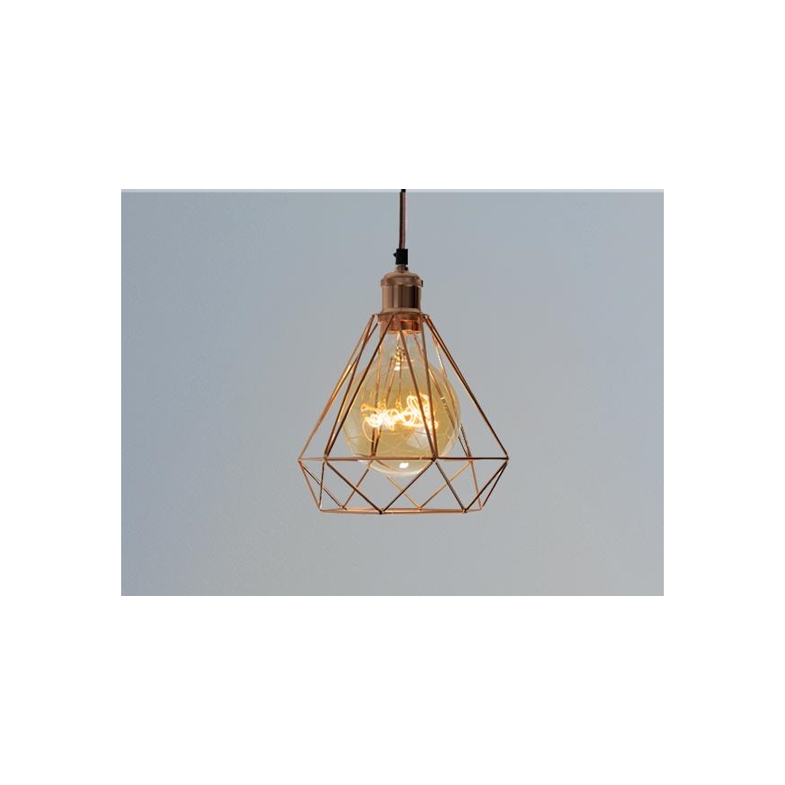 Lámpara colgante 1xE27/60W/230V diá. 22 cm cobre