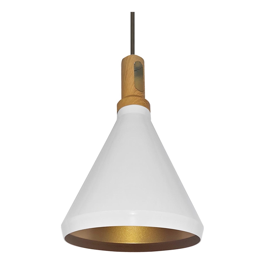 Lámpara colgante 1xE27/60W/230V diá. 23 cm blanco