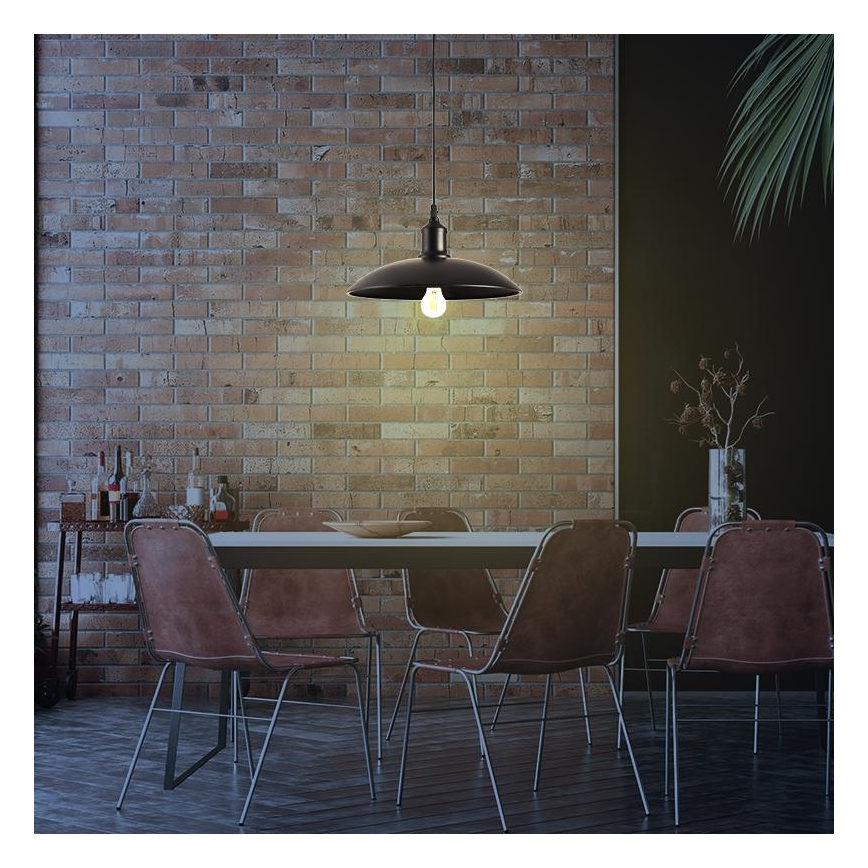 Lámpara colgante 1xE27/60W/230V diá. 29 cm negro