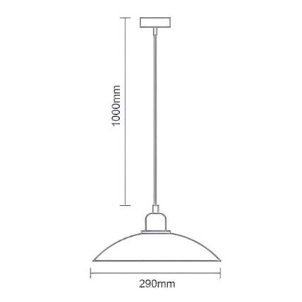 Lámpara colgante 1xE27/60W/230V diá. 29 cm negro