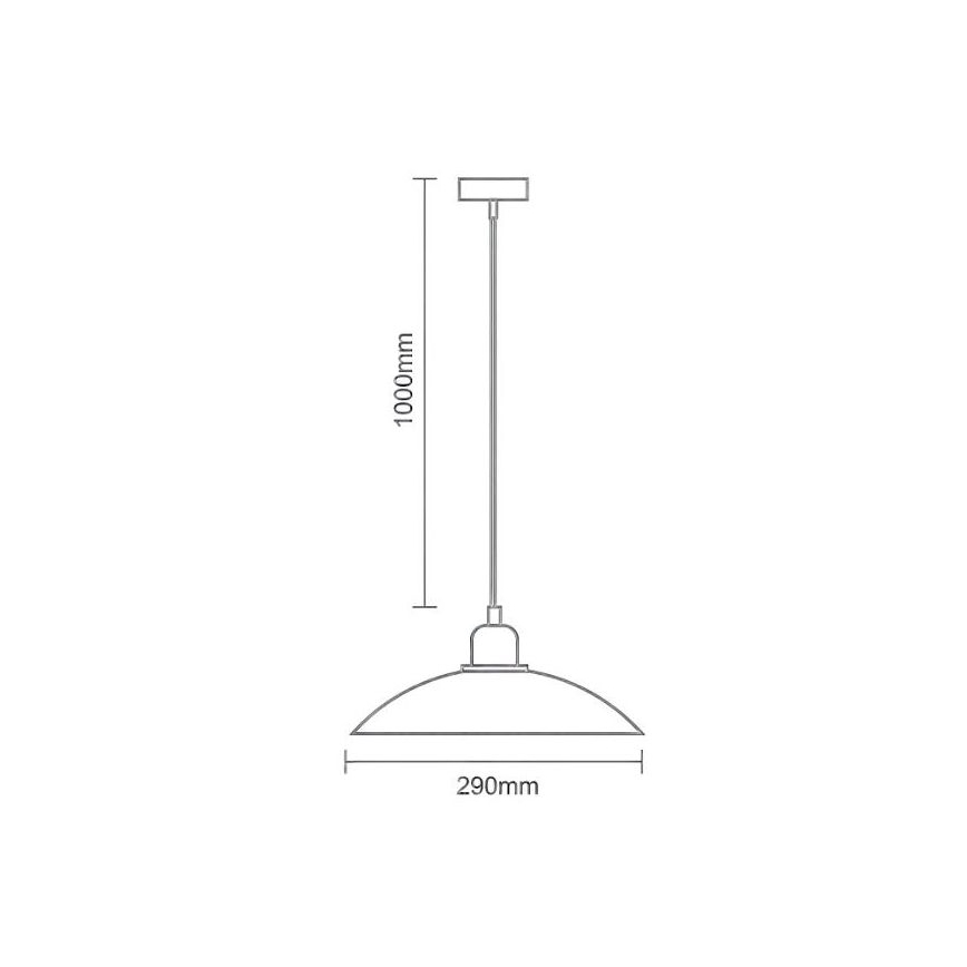 Lámpara colgante 1xE27/60W/230V diá. 29 cm negro