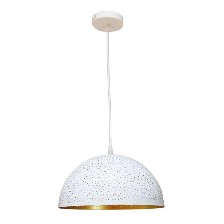Lámpara colgante 1xE27/60W/230V diá. 30 cm blanco
