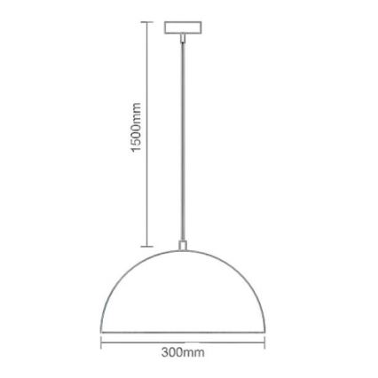 Lámpara colgante 1xE27/60W/230V diá. 30 cm blanco