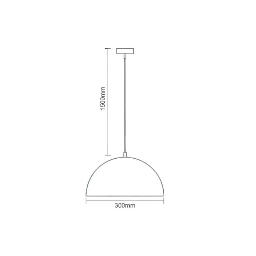 Lámpara colgante 1xE27/60W/230V diá. 30 cm blanco
