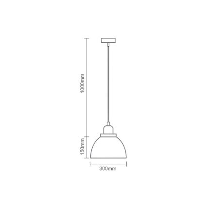 Lámpara colgante 1xE27/60W/230V diá. 30 cm