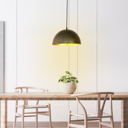 Lámpara colgante 1xE27/60W/230V diá. 30 cm negro
