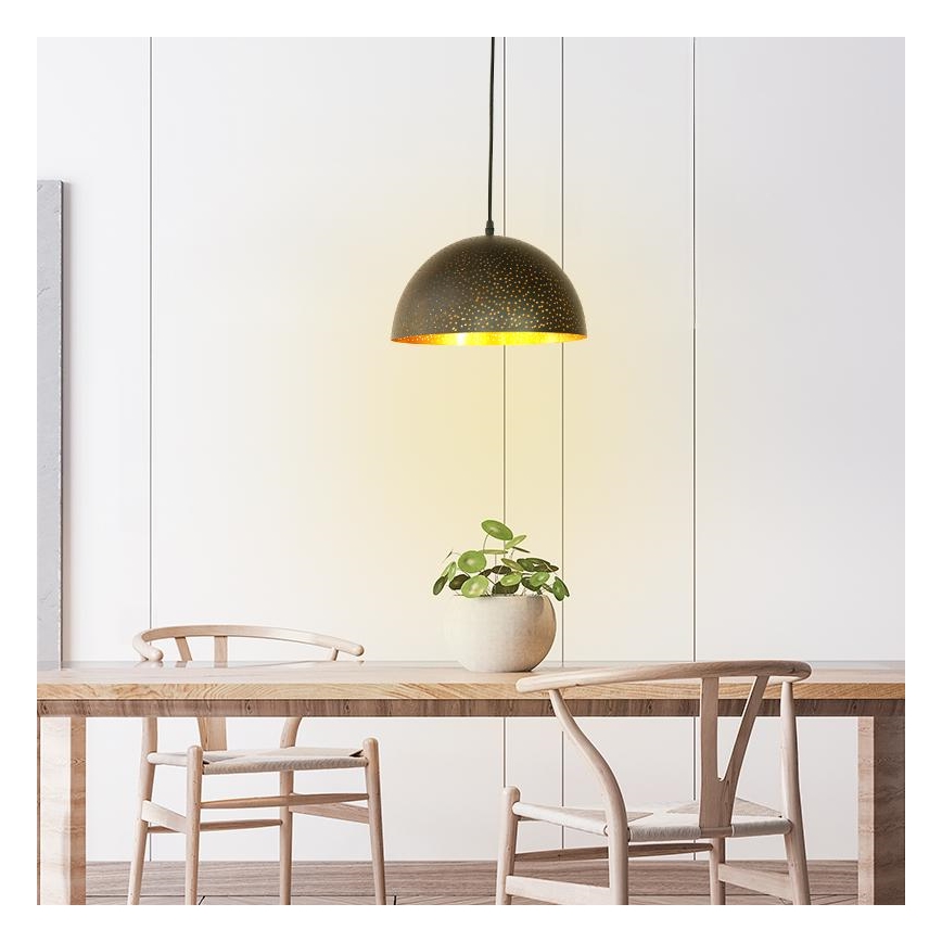 Lámpara colgante 1xE27/60W/230V diá. 30 cm negro
