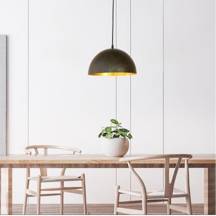 Lámpara colgante 1xE27/60W/230V diá. 30 cm negro