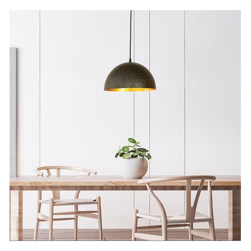 Lámpara colgante 1xE27/60W/230V diá. 30 cm negro