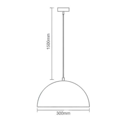 Lámpara colgante 1xE27/60W/230V diá. 30 cm negro