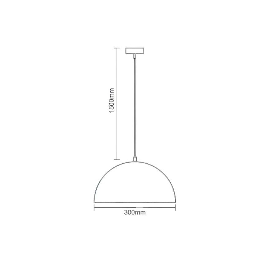 Lámpara colgante 1xE27/60W/230V diá. 30 cm negro