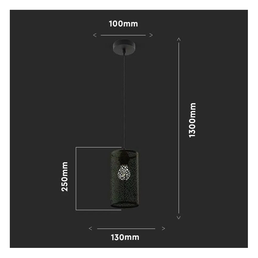 Lámpara colgante 1xE27/60W/230V negro