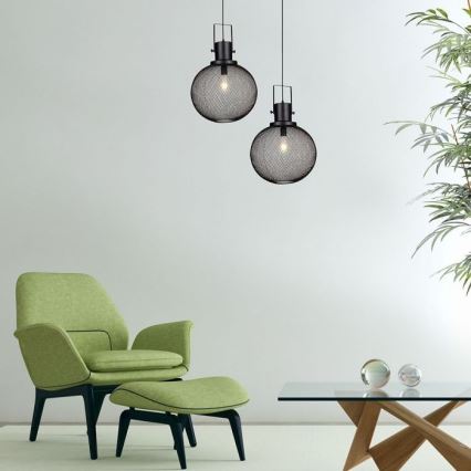 Lámpara colgante 1xE27/60W/230V negro