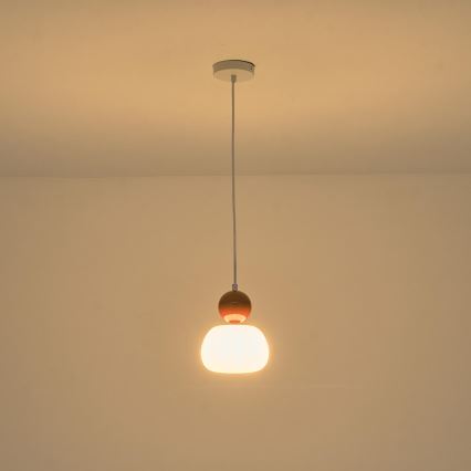 Lámpara colgante 1xG9/7W/230V blanco/marrón
