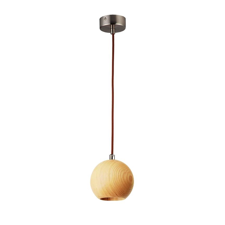 Lámpara colgante 1xGU10/10W/230V ceniza/madera maciza marrón
