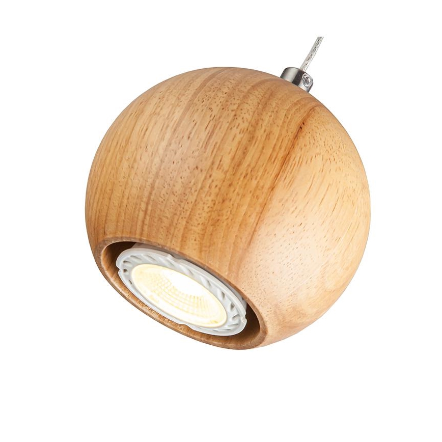 Lámpara colgante 1xGU10/10W/230V ceniza/madera maciza marrón