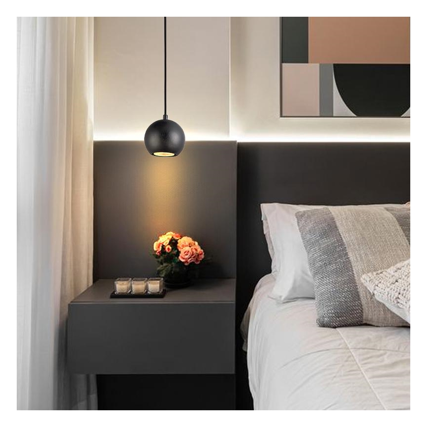 Lámpara colgante 1xGU10/10W/230V ceniza/madera maciza negro