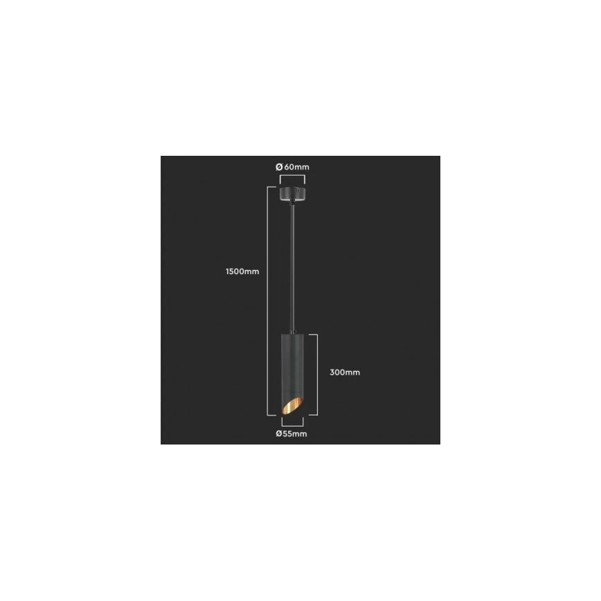 Lámpara colgante 1xGU10/35W/230V 30 cm negro