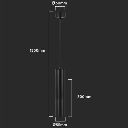 Lámpara colgante 1xGU10/35W/230V 30 cm negro